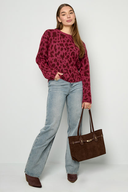 Maglia calda leopardata