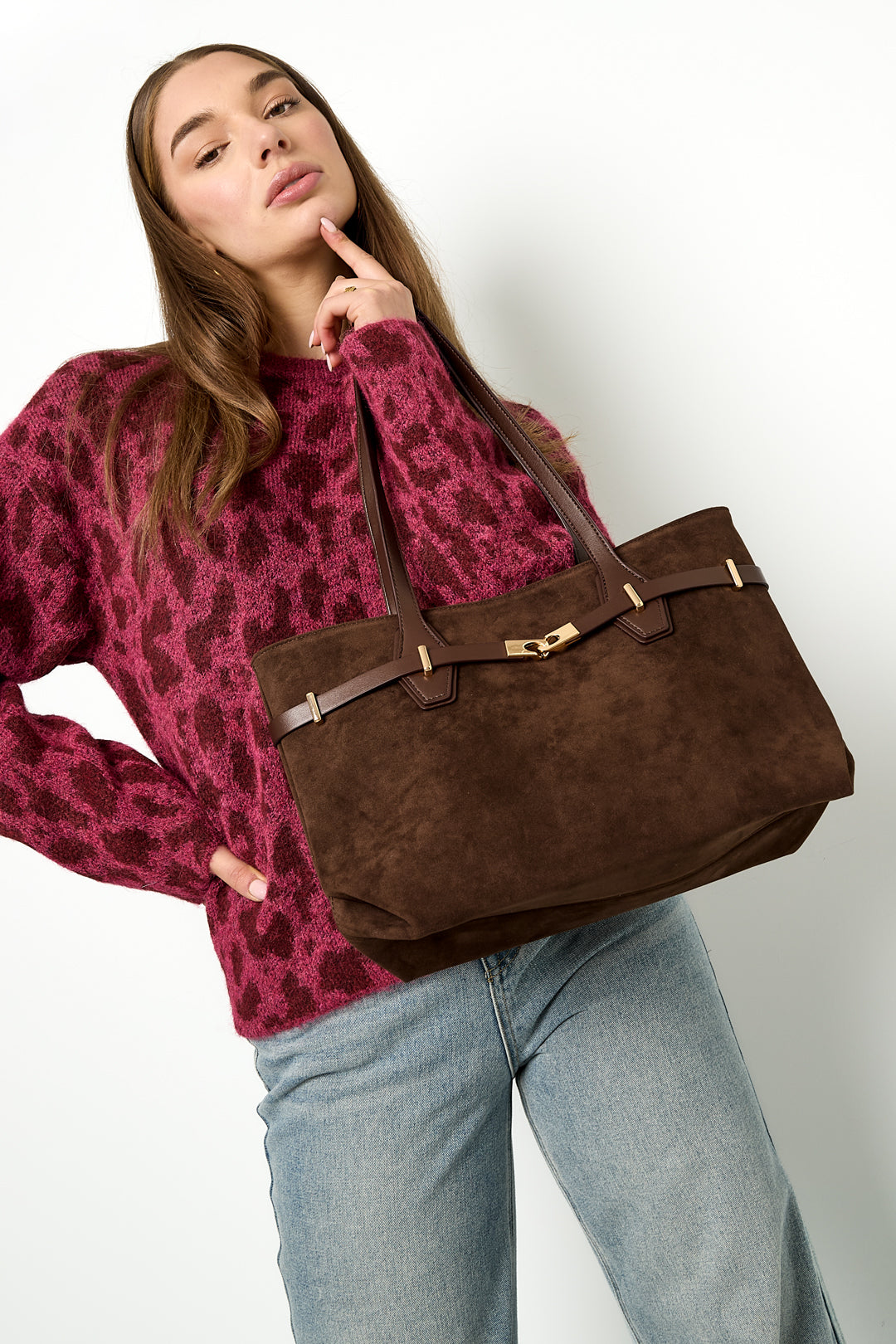 Borse tote tinta unita casual scamosciate accessori quotidiani