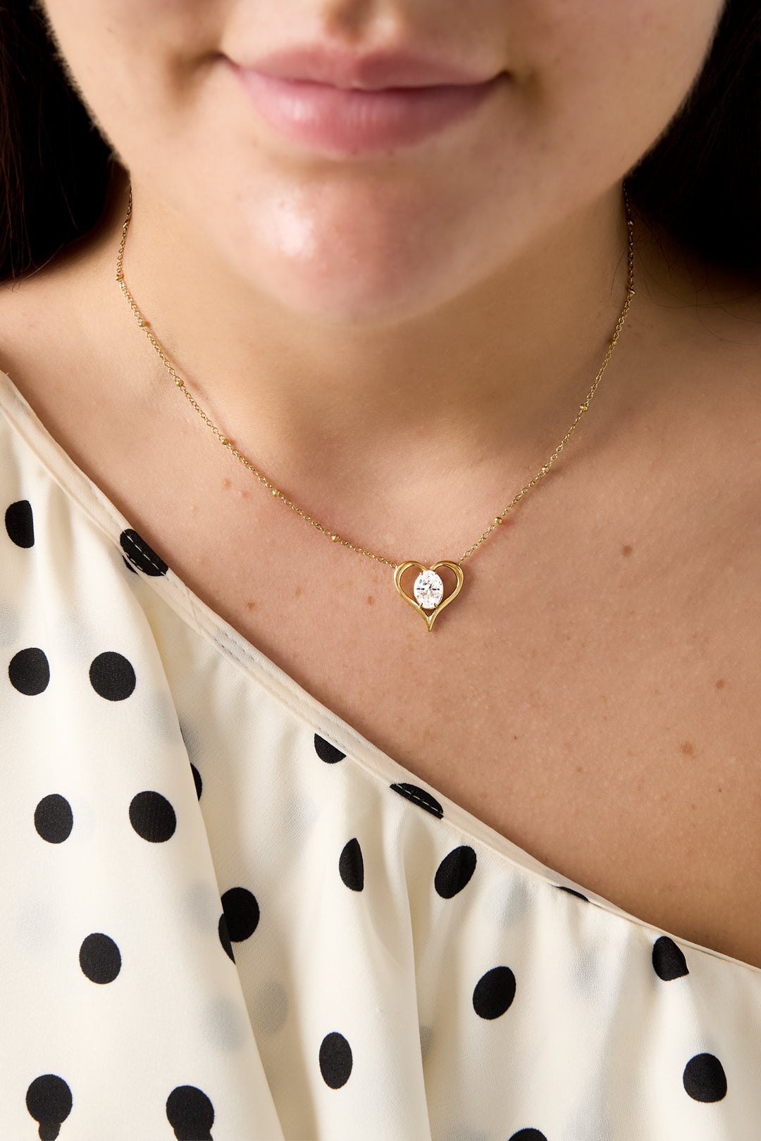 Collane con ciondolo a forma di cuore in acciaio inossidabile, serie Simple Daily Simple, gioielli da donna