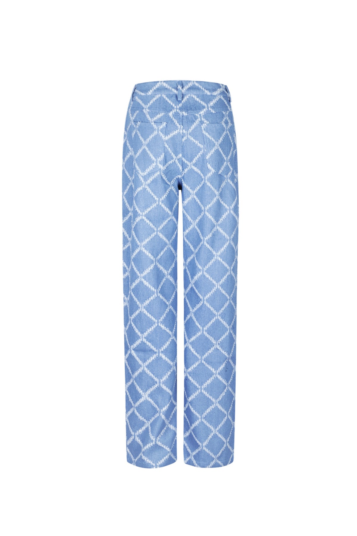 Cotone Tessuto Pantaloni Dritti Donna A quadri Casual