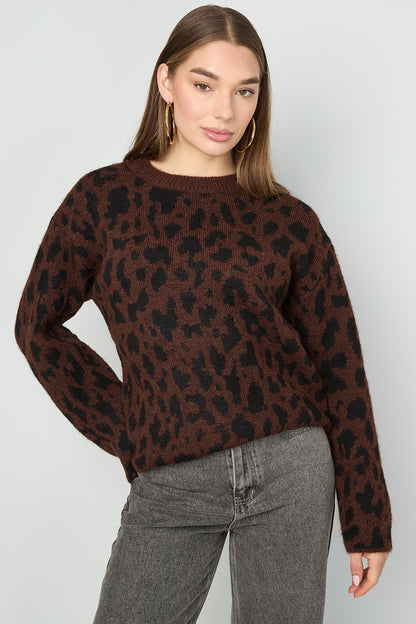 Maglia calda leopardata