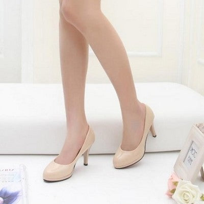 Scarpe con Tacco Donna – Tacco Largo Francese, Punta Rotonda, Disponibili in 4 Colori e 2 Altezze