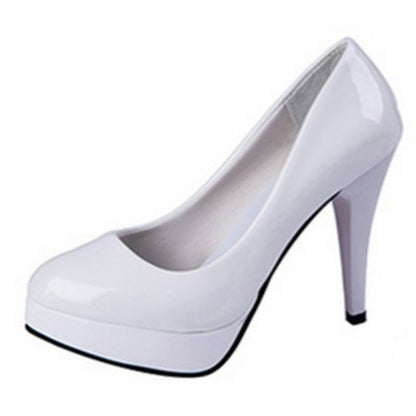 Scarpe con Tacco Donna – Tacco Largo Francese, Punta Rotonda, Disponibili in 4 Colori e 2 Altezze