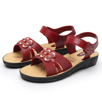 Sandali Donna Antiscivolo Tacco Largo – Nero e Rosso, Taglie 36-40