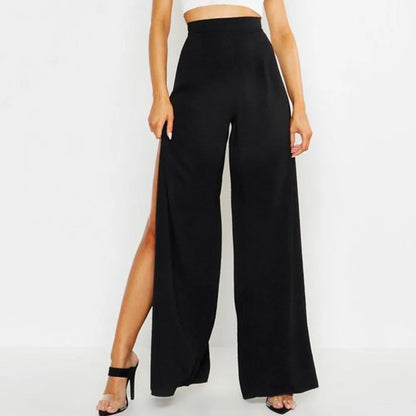 Pantaloni Yoga Donna a Gamba Larga – Vita Alta con Spacco Laterale | Slim Fit Traspiranti