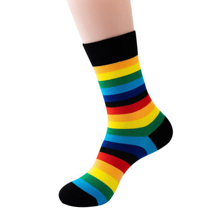 Calzini Colorati a Righe da Donna – Cotone Traspirante, Stile Retrò College
