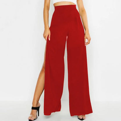 Pantaloni Yoga Donna a Gamba Larga – Vita Alta con Spacco Laterale | Slim Fit Traspiranti