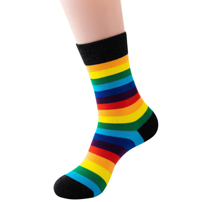 Calzini Colorati a Righe da Donna – Cotone Traspirante, Stile Retrò College