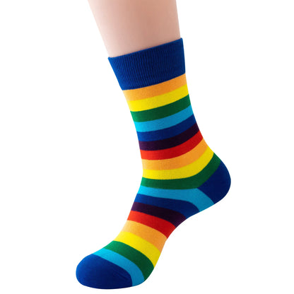 Calzini Colorati a Righe da Donna – Cotone Traspirante, Stile Retrò College