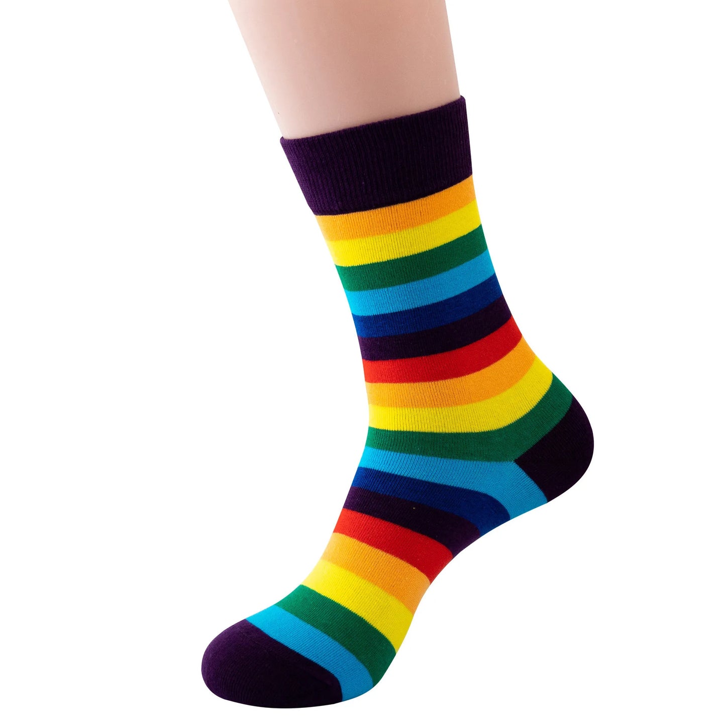 Calzini Colorati a Righe da Donna – Cotone Traspirante, Stile Retrò College