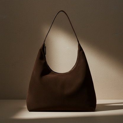Borsa a Mezzaluna in Suede – Tracolla Donna Elegante