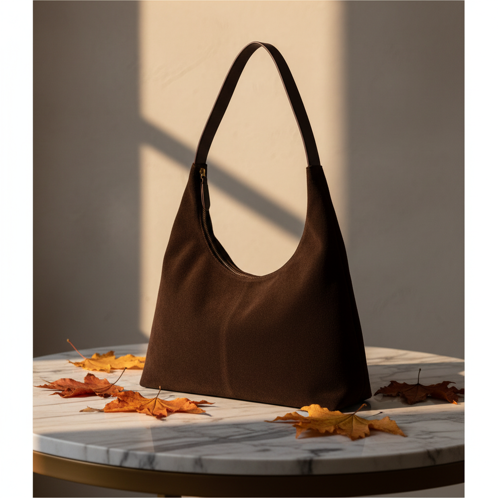 Borsa a Mezzaluna in Suede – Tracolla Donna Elegante