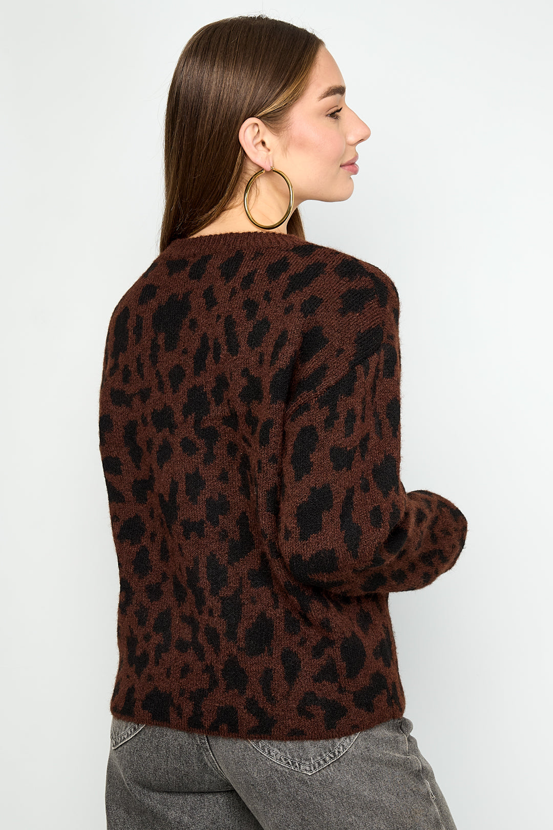 Maglia calda leopardata