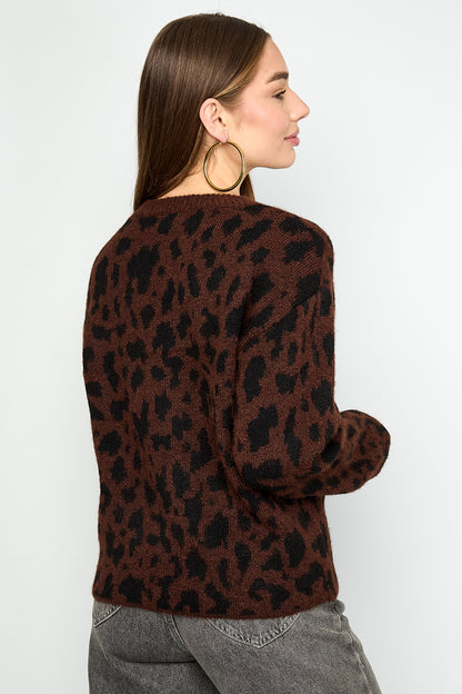 Maglia calda leopardata