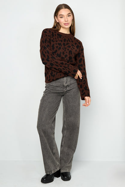 Maglia calda leopardata